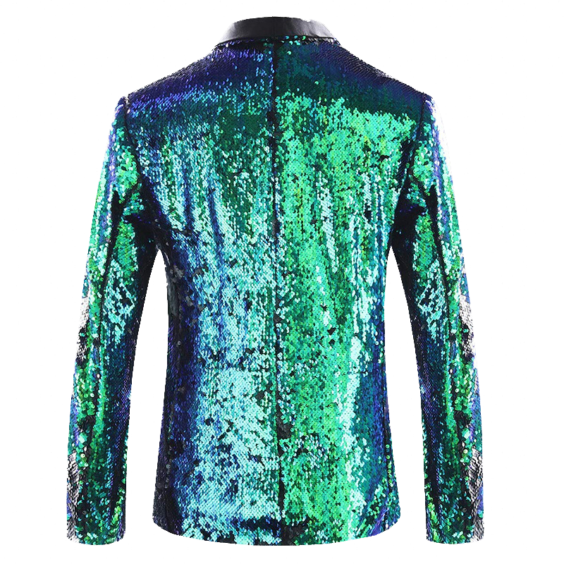 Men's 2 Pieces Suit Two-Tone Sequin Shawl Collar Tuxedo