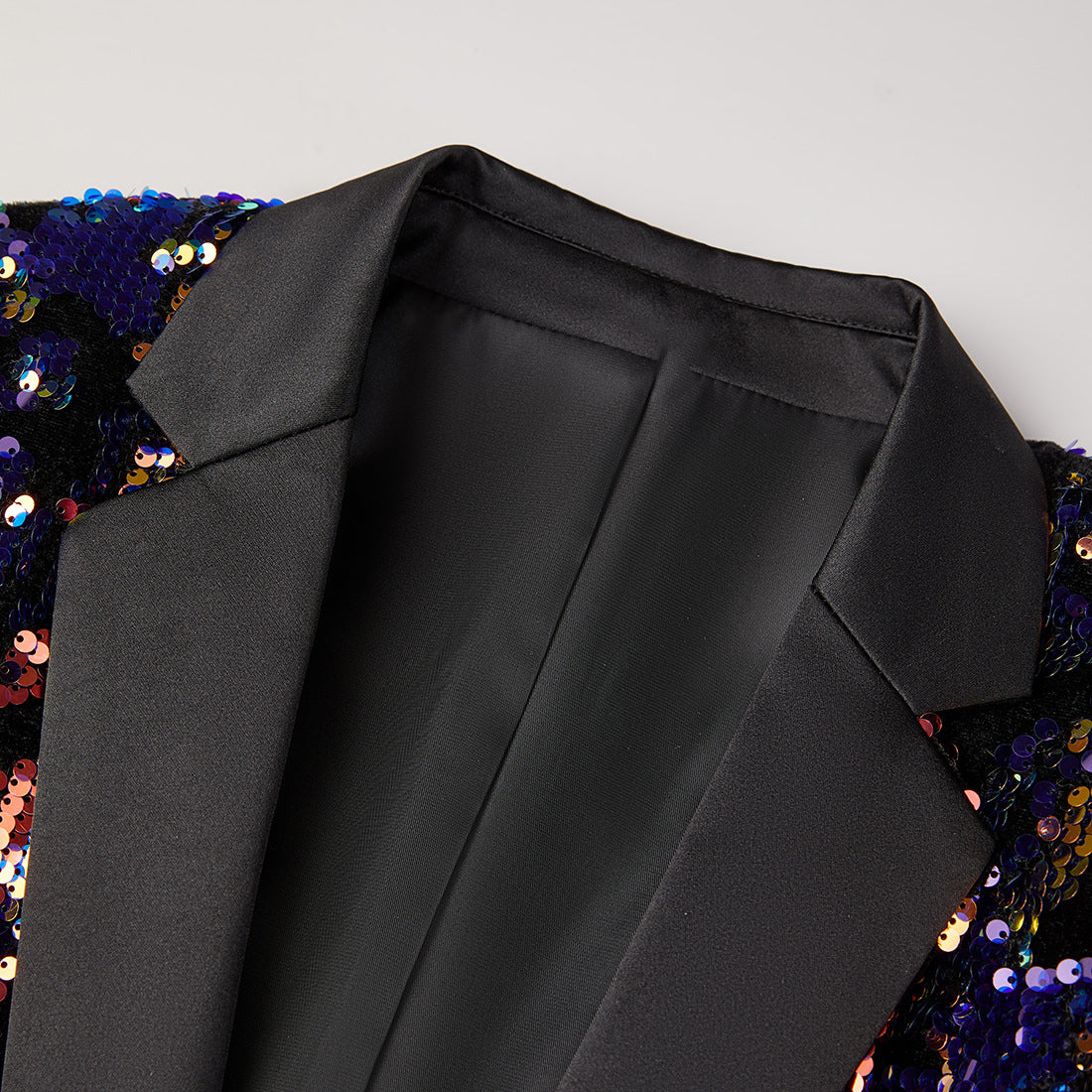 Men's 2 Pieces Sparkly Blazer Sequined Embroidered Black Colorful Tuxedo