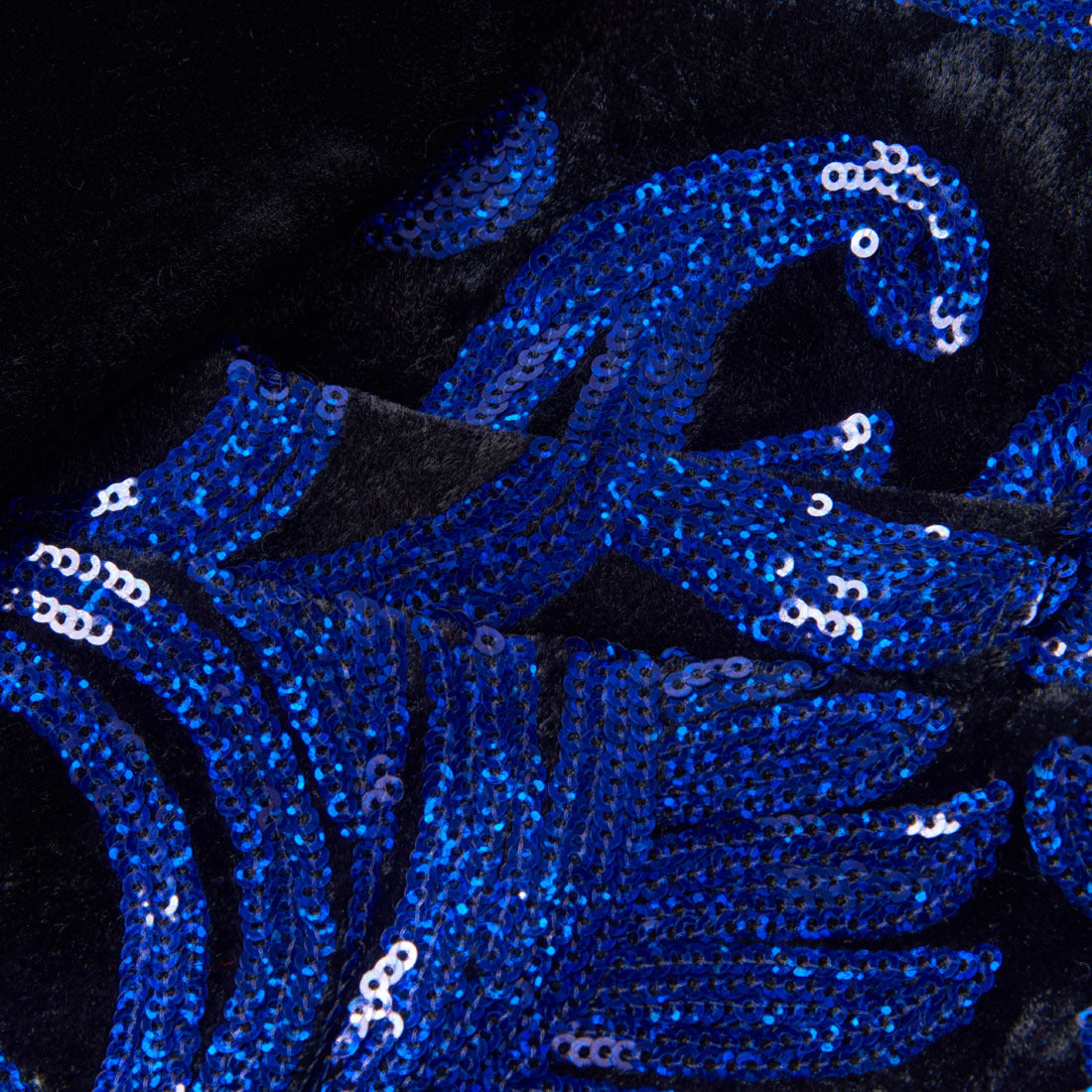 Men's Fashion Floral 2 Pieces Tuxedo Velvet Sequin Suit Blue