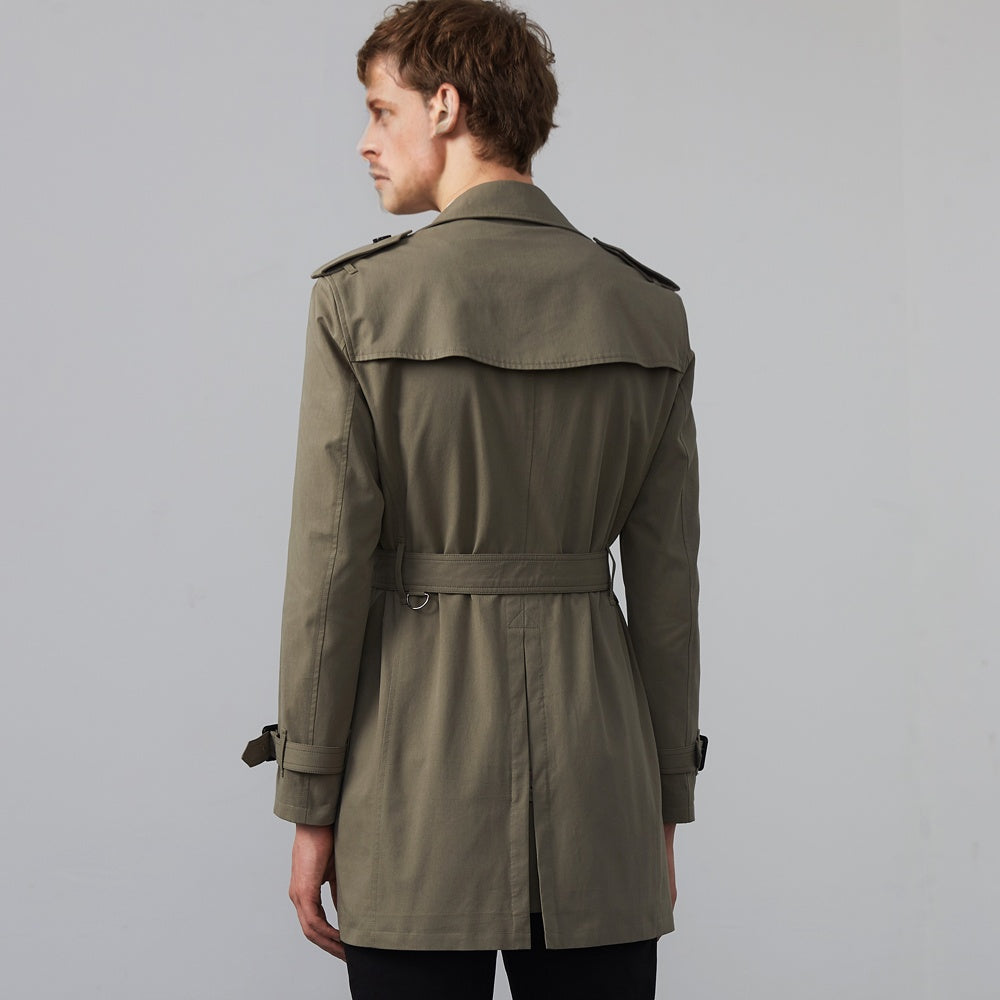 Men's Double Breasted Belted Trench Coat