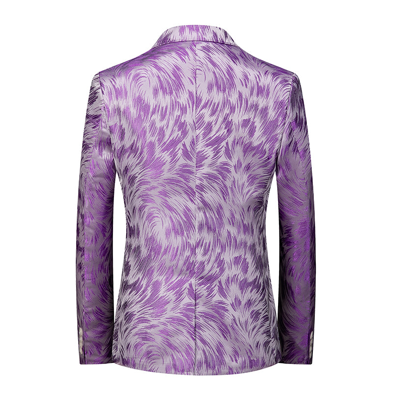 Men's 2 Pieces Textured Print Tuxedo Suit