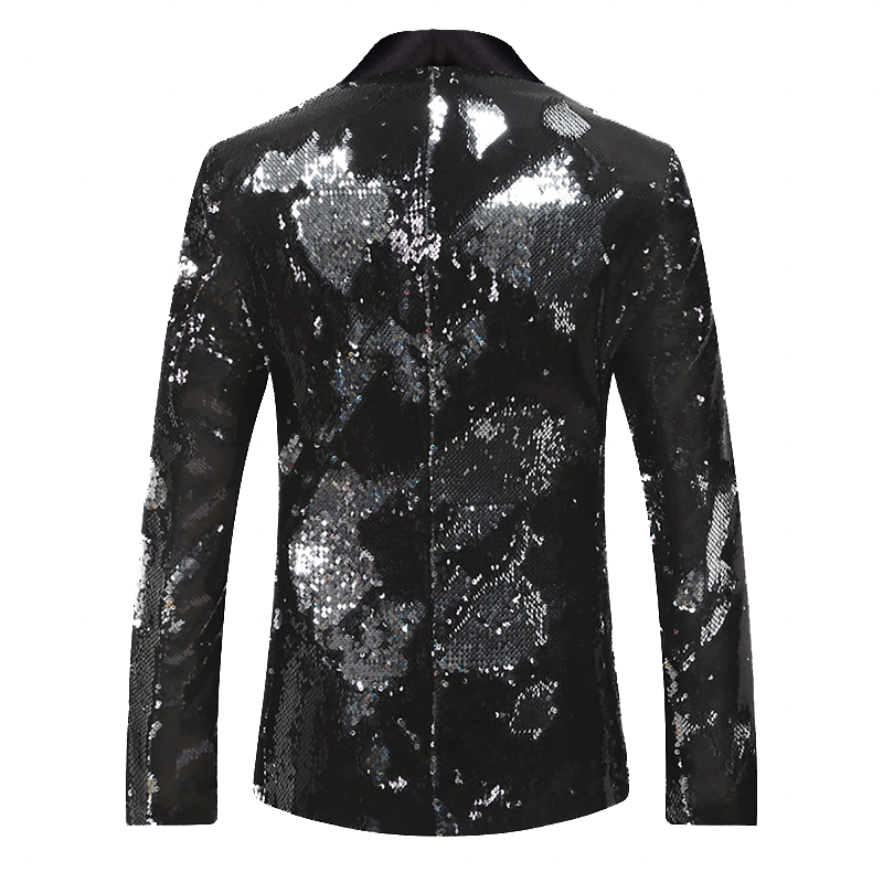 Men's 2 Pieces Suit Two-Tone Sequin Shawl Collar Tuxedo