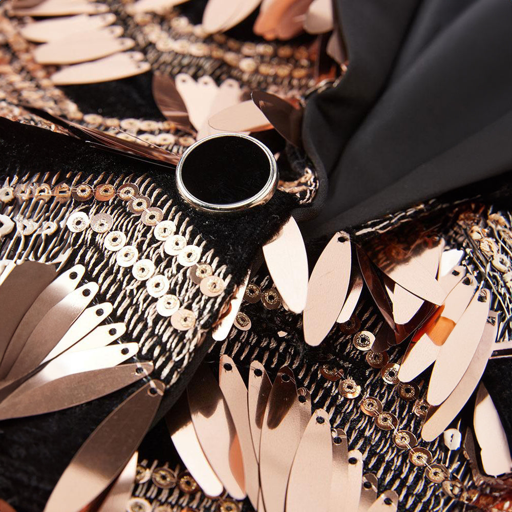 Men's Fashion 2 Pieces Suit Tassels Sequin Tuxedo