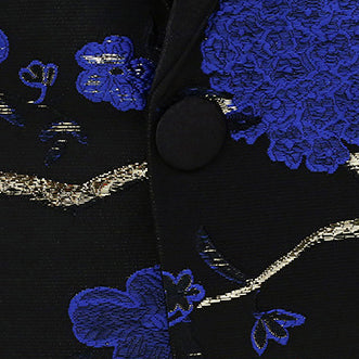 Men's 2 Pieces Golden Shining Bird Song Forest Embroidery Suit