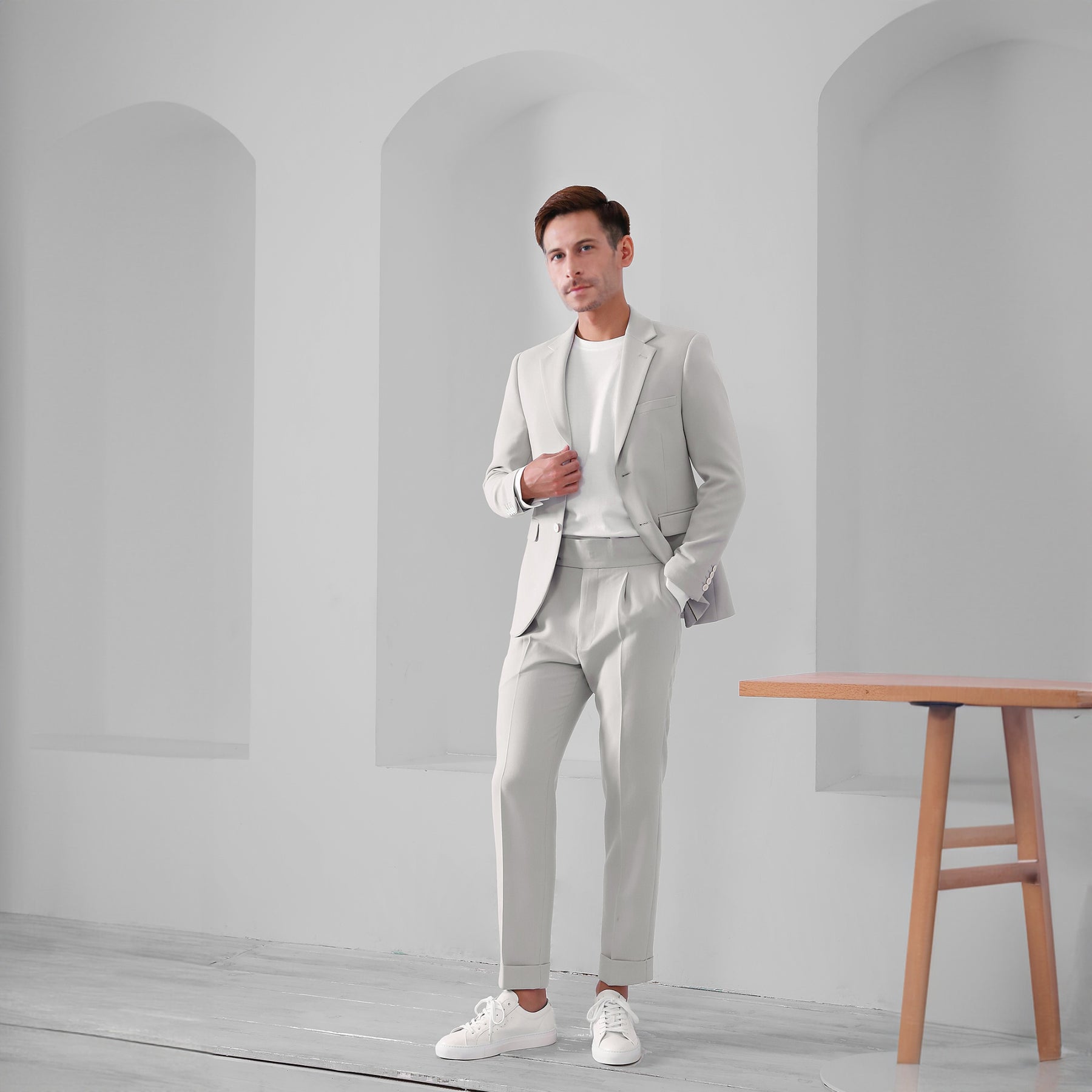 Summer Casual 2-Piece Relaxed Fit Summer Men's Suit