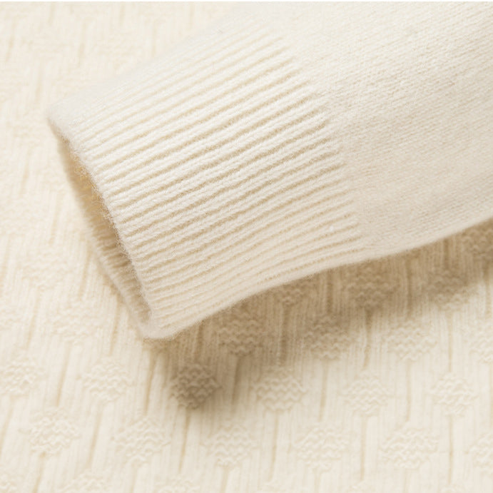 Men's Pattern Line Wool Cashmere Soft Turtleneck Sweater