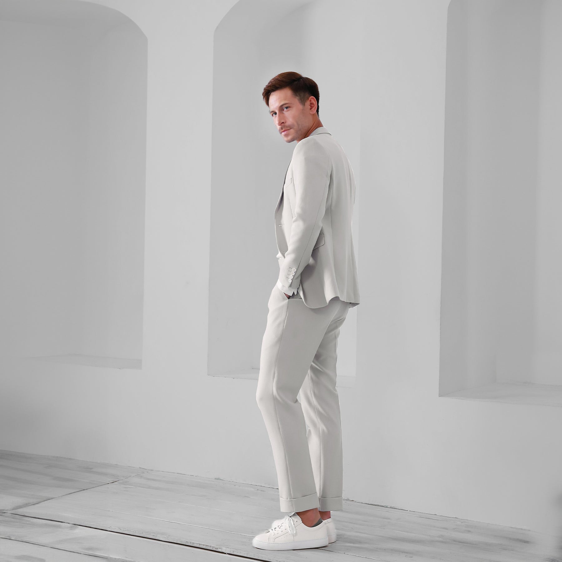 Summer Casual 2-Piece Relaxed Fit Summer Men's Suit