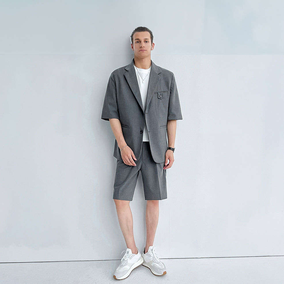Men's Summer Relax Daily Cool Half Sleeve Shorts 2 Pieces Suit