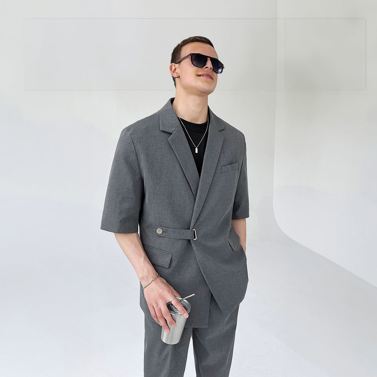 Casual 2-Piece Relaxed Fit Summer Men's Suit