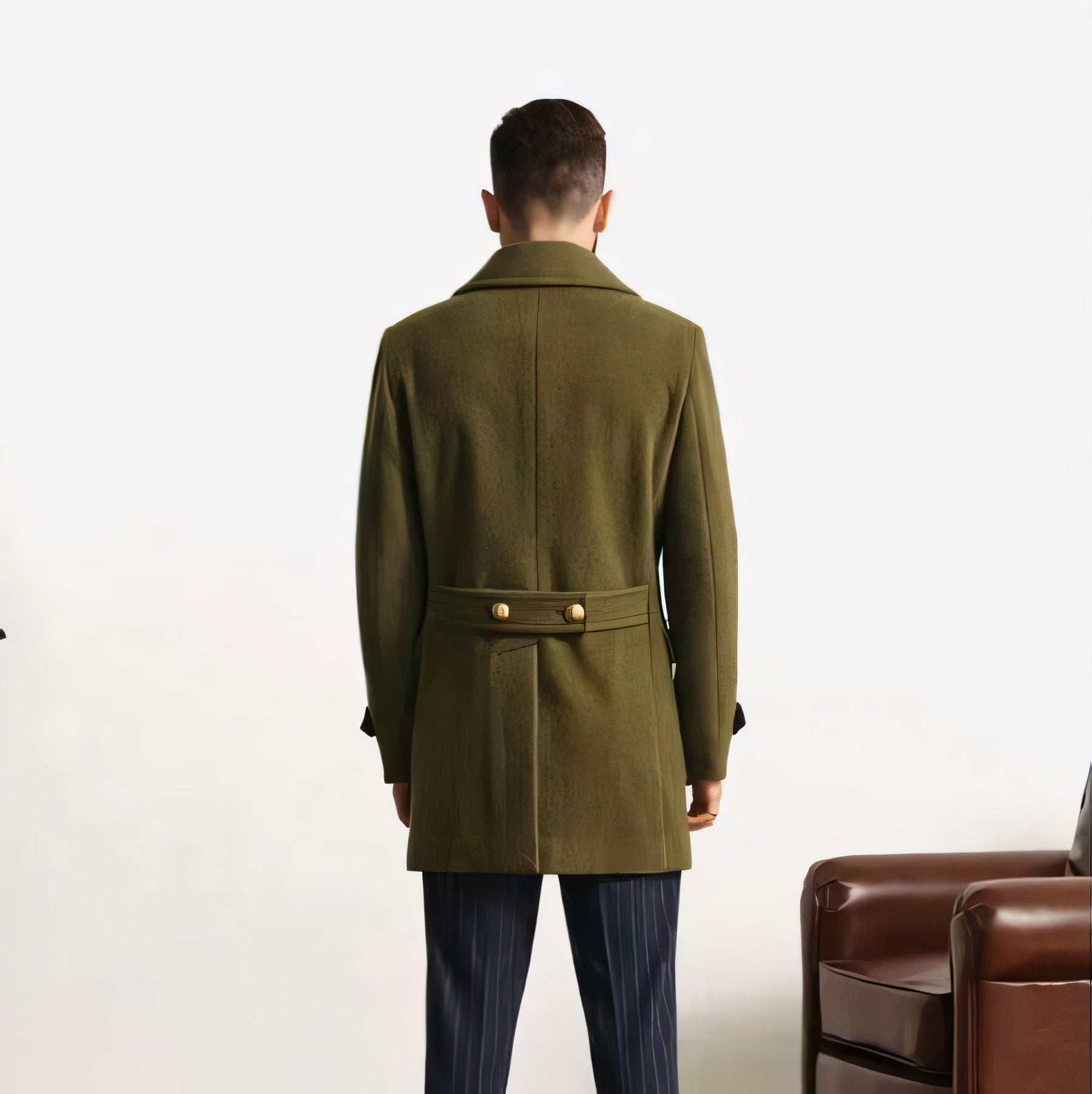 Casual Double Breasted Pea Coat