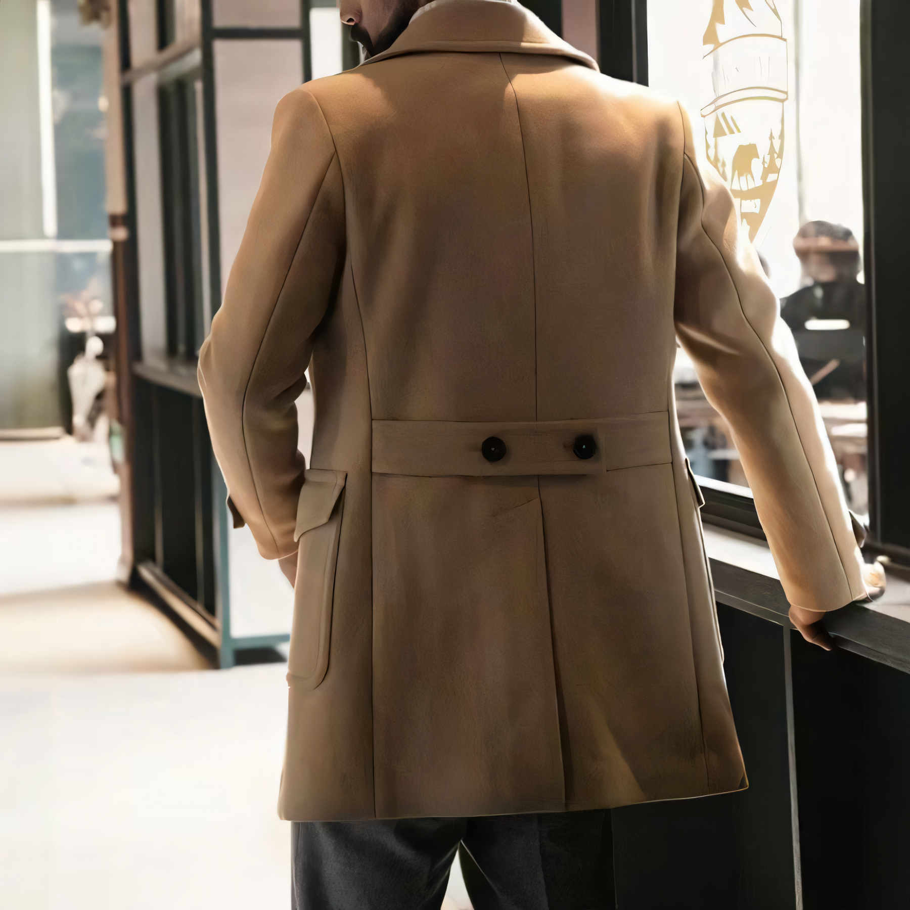Casual Double Breasted Pea Coat