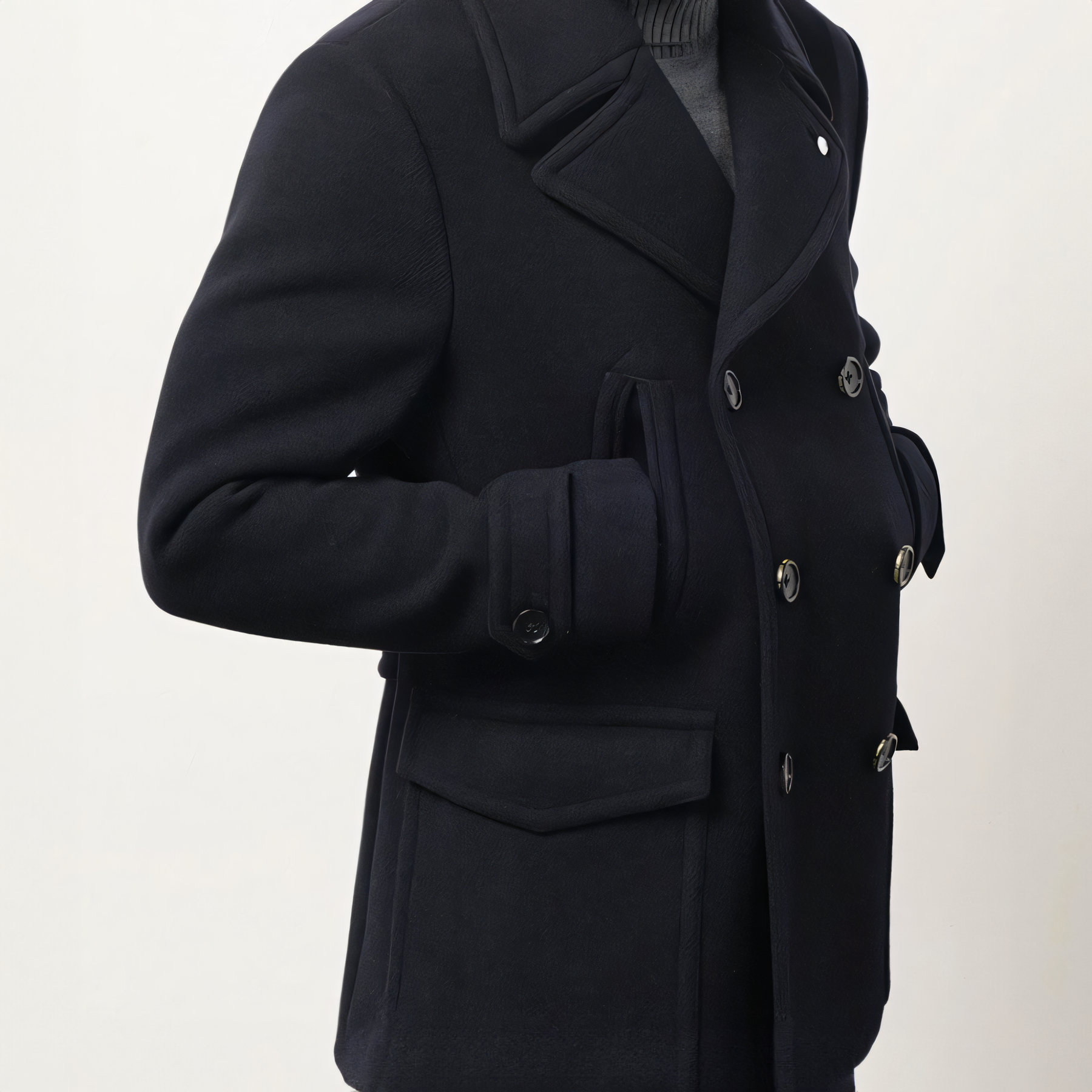 Casual Double Breasted Pea Coat