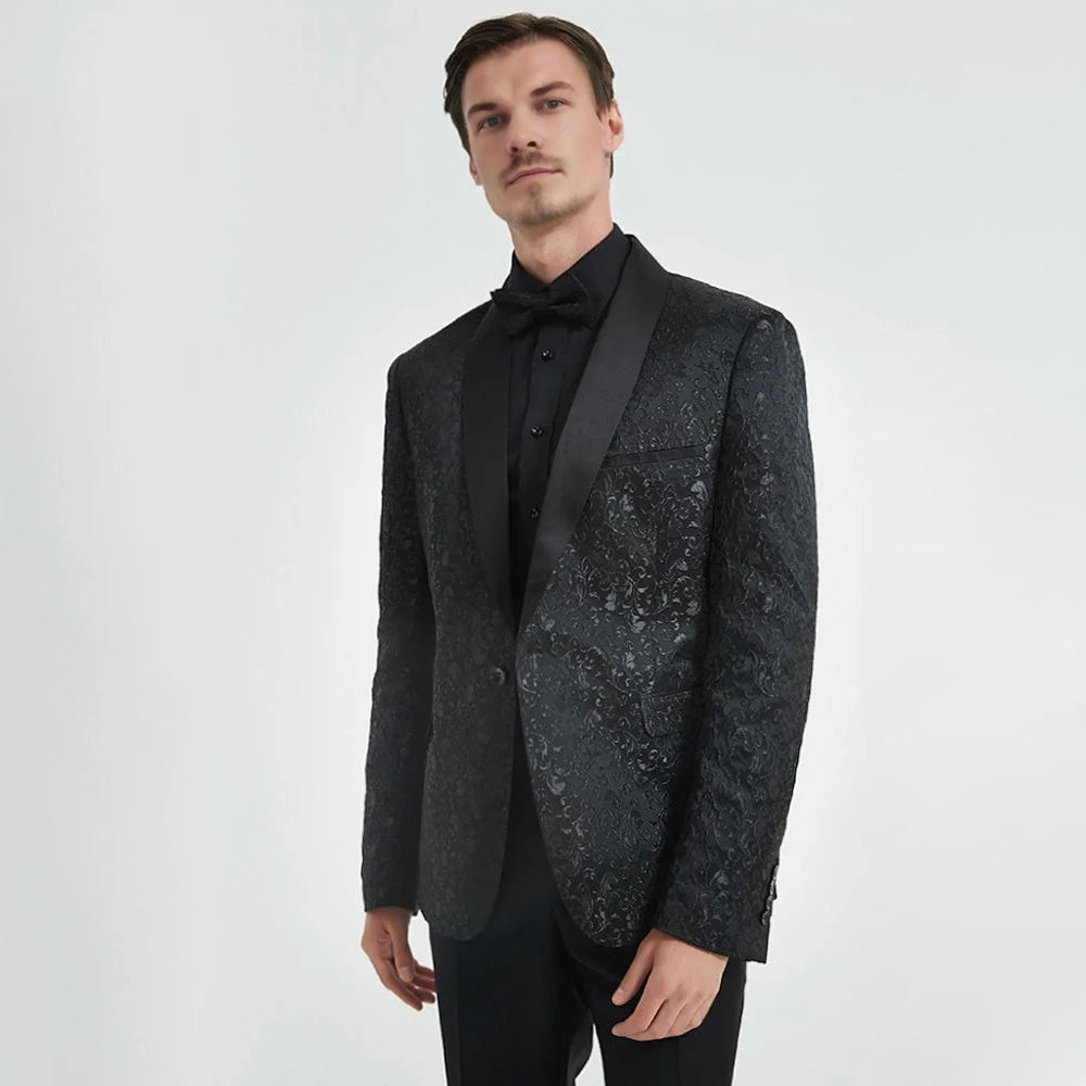 Men's 2-Piece Suits Jacquard Tuxedo 3 Color