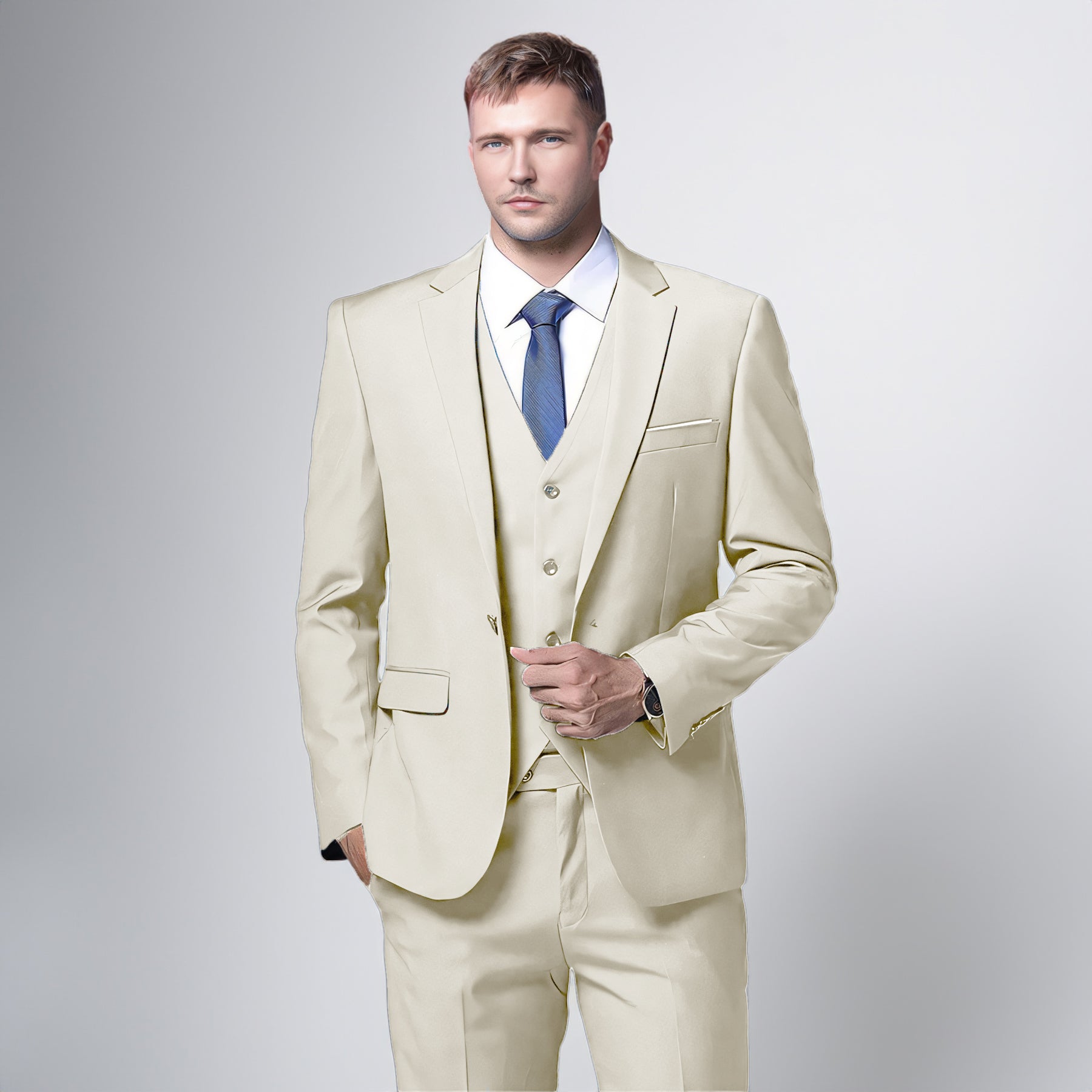Formal Men's 3-Piece Suits Slim Fit One Button Tuxedo