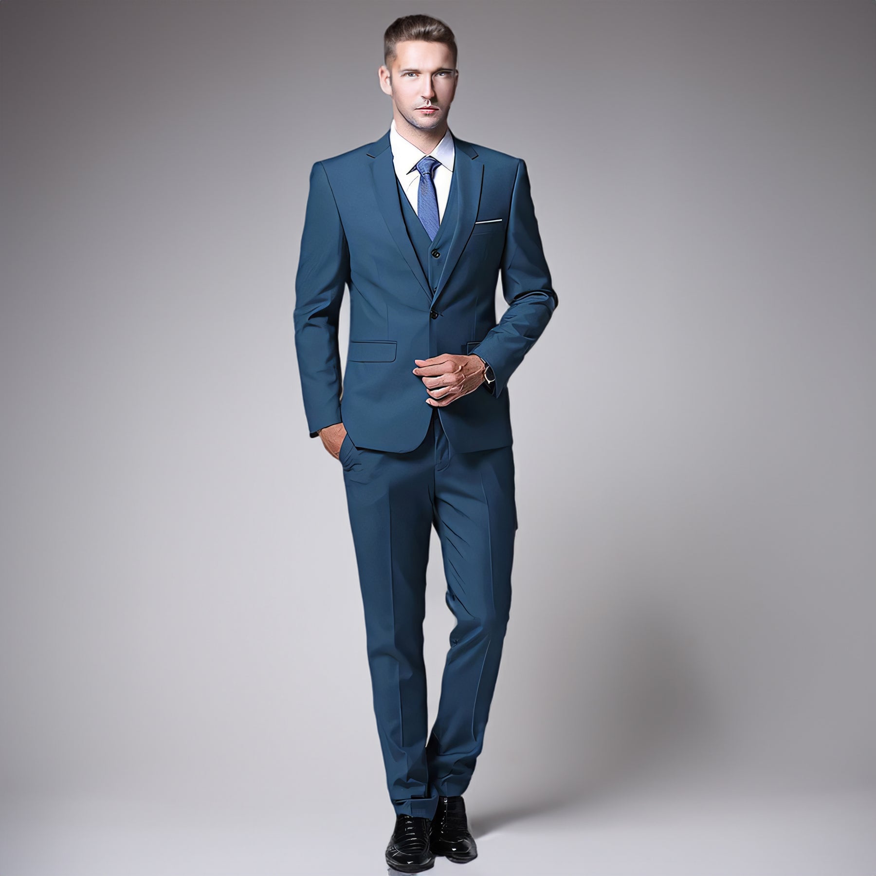 Formal Men's 3-Piece Suits Slim Fit One Button Tuxedo