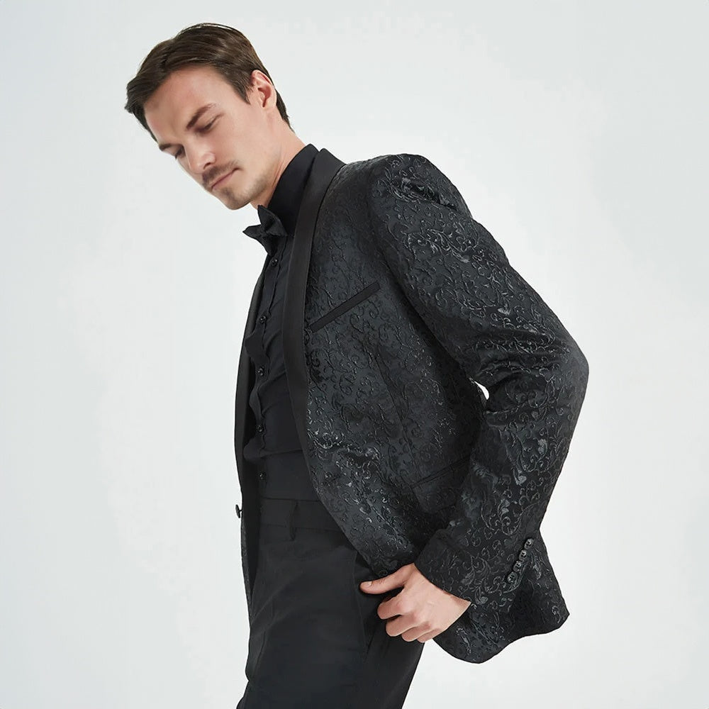Men's 2-Piece Suits Jacquard Tuxedo 3 Color