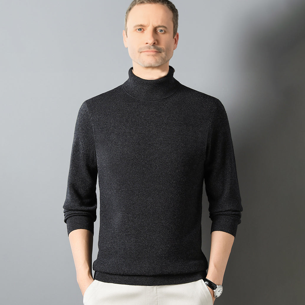 Men's Classic Wool Cashmere Soft Turtleneck Sweater