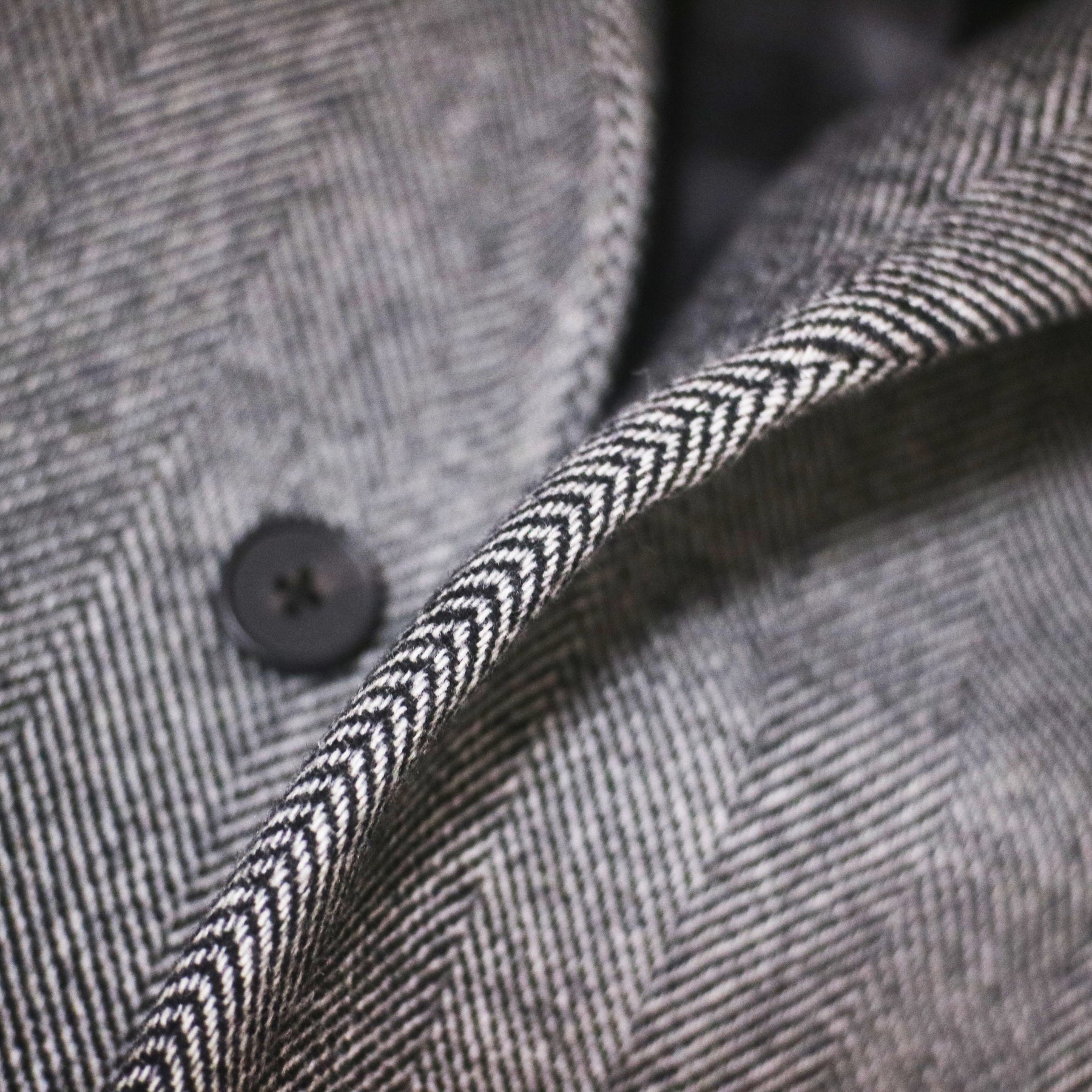 Men's Vintage Tweed Herringbone Double Breasted Long Overcoat