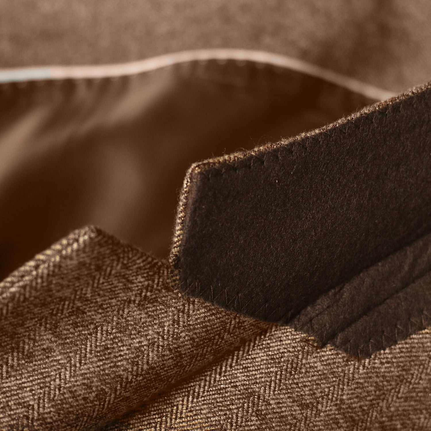 Men's Vintage Herringbone Brown Tweed Notch Lapel Blazer Jacket
