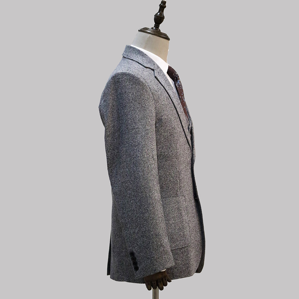 3 Pieces Retro Herringbone Tweed Suit
