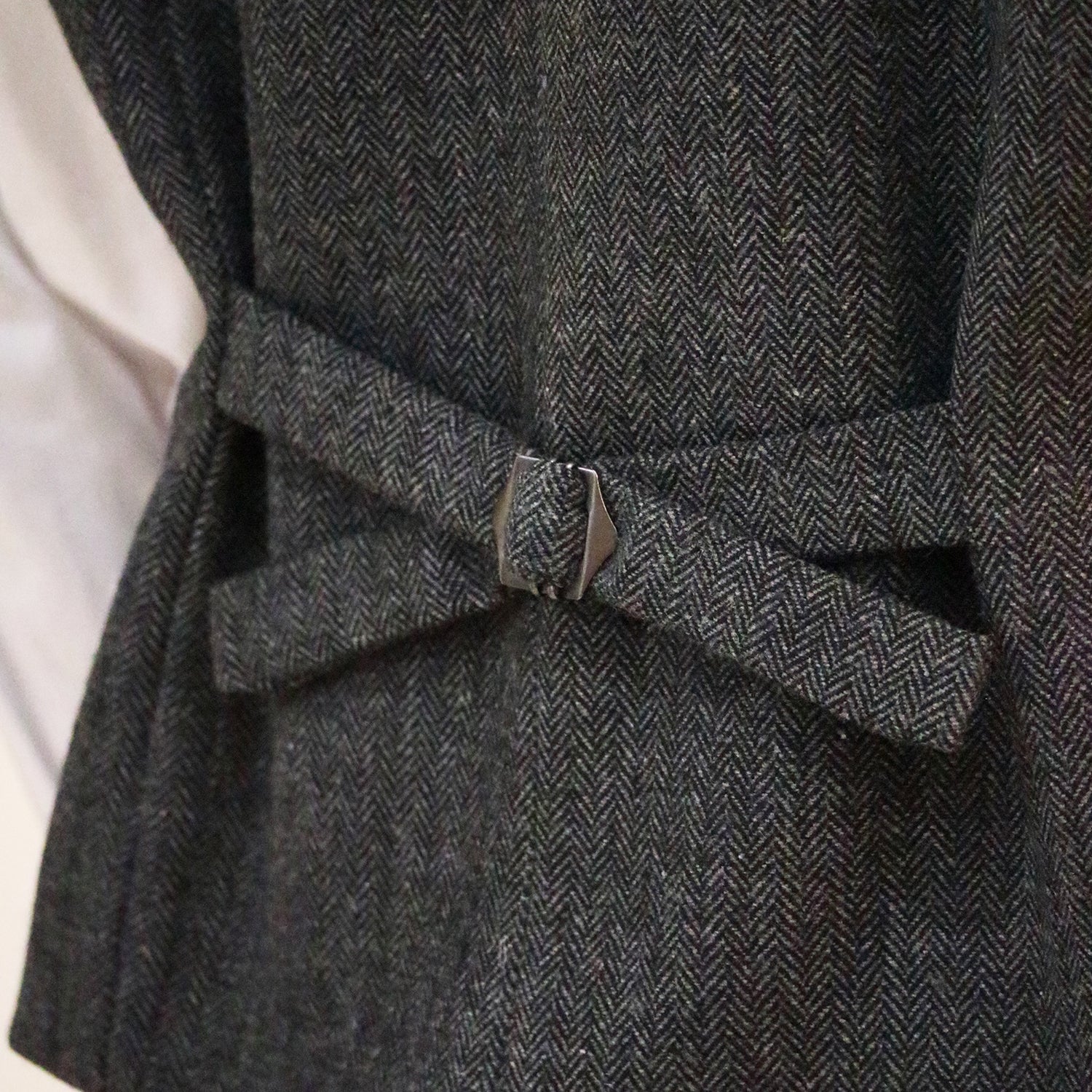 3 Piece Grey Retro Herringbone Tweed Notch Lapel Suit