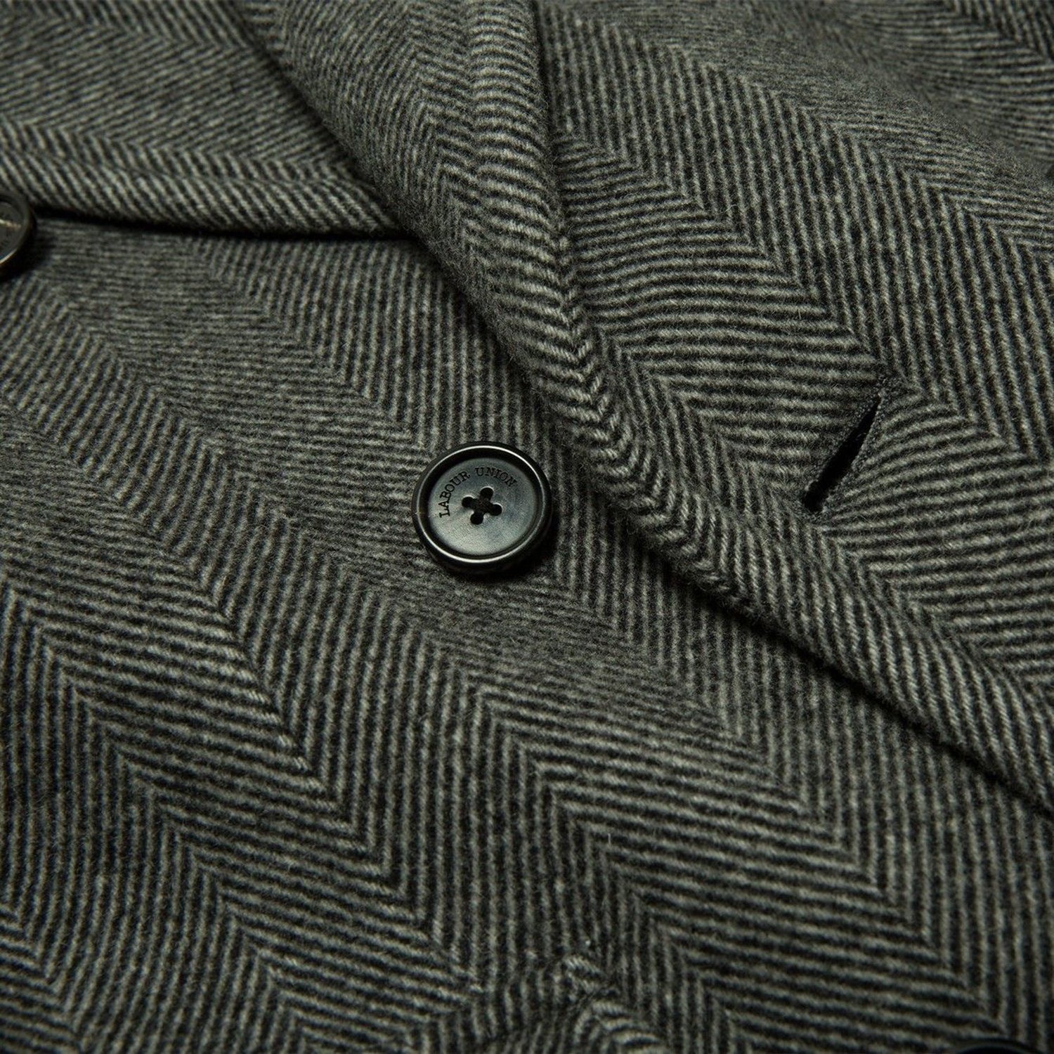 Men's Army Green Tweed Herringbone Overcoat