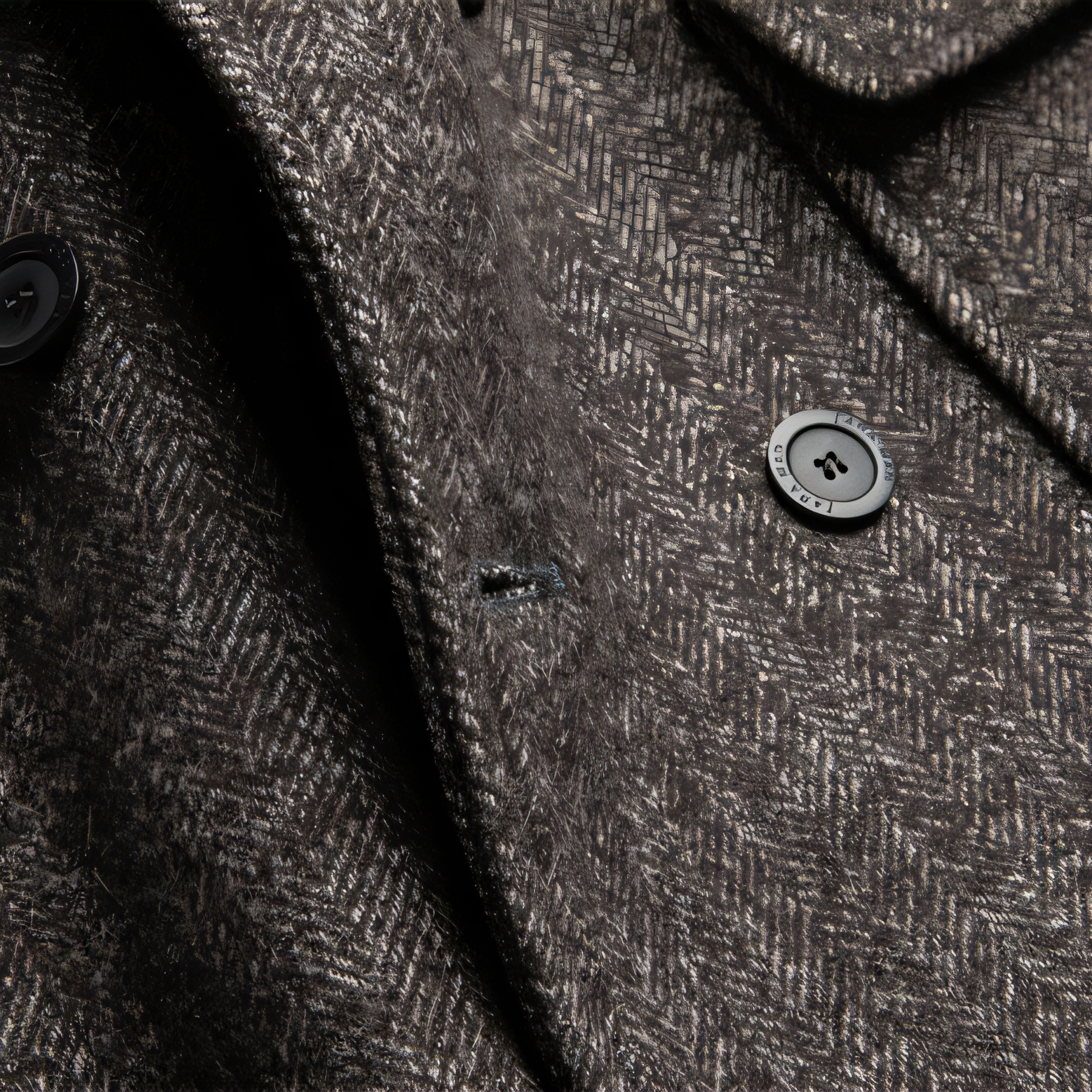 Men's Vintage Tweed Herringbone Double Breasted Long Overcoat