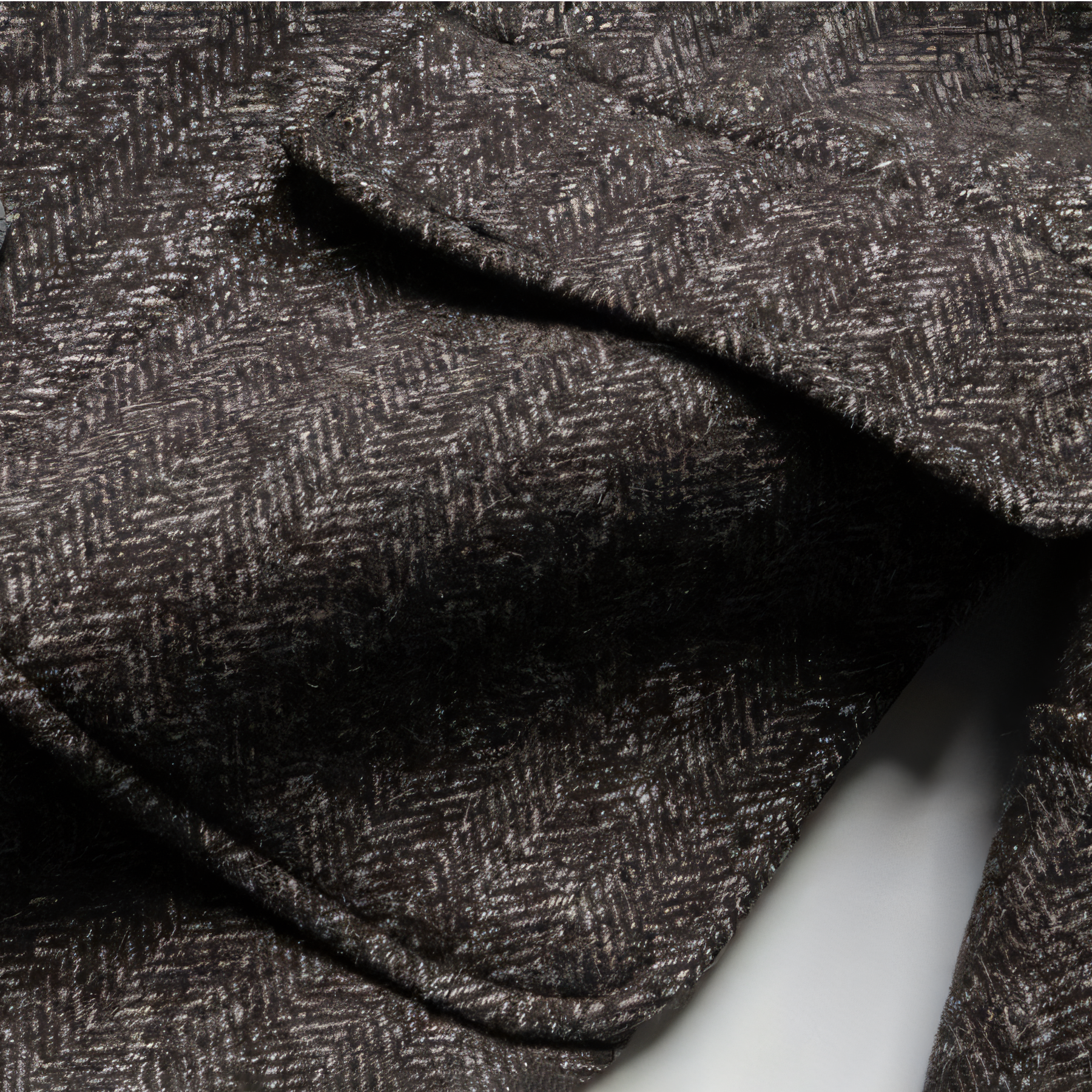 Men's Vintage Tweed Herringbone Double Breasted Long Overcoat