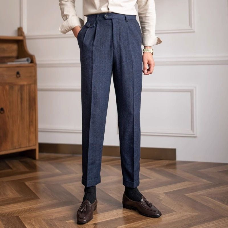 Men's Vintage Herringbone Tweed Pants