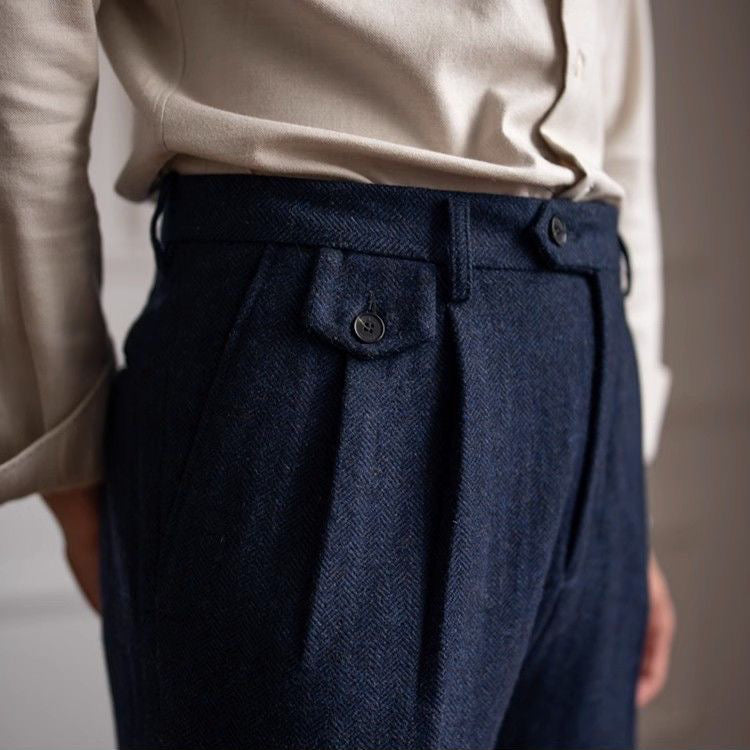 Men's Vintage Herringbone Tweed Pants