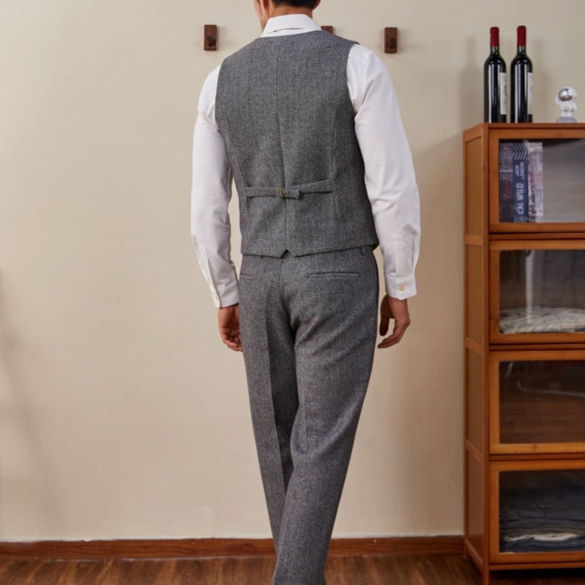 Men's Wool Tweed Herringbone Vintage Waistcoat