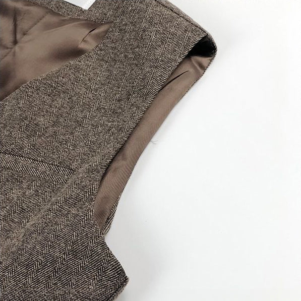 Men's Wool Tweed Herringbone Vintage Waistcoat
