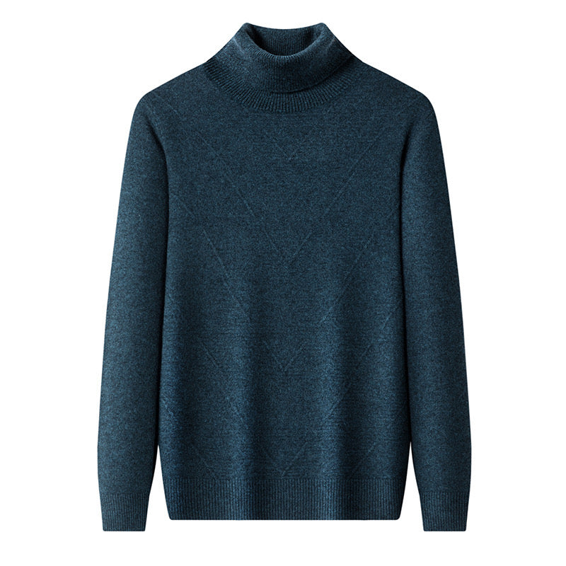 Men's Slim Fit Wool Cashmere Soft Turtleneck Sweater