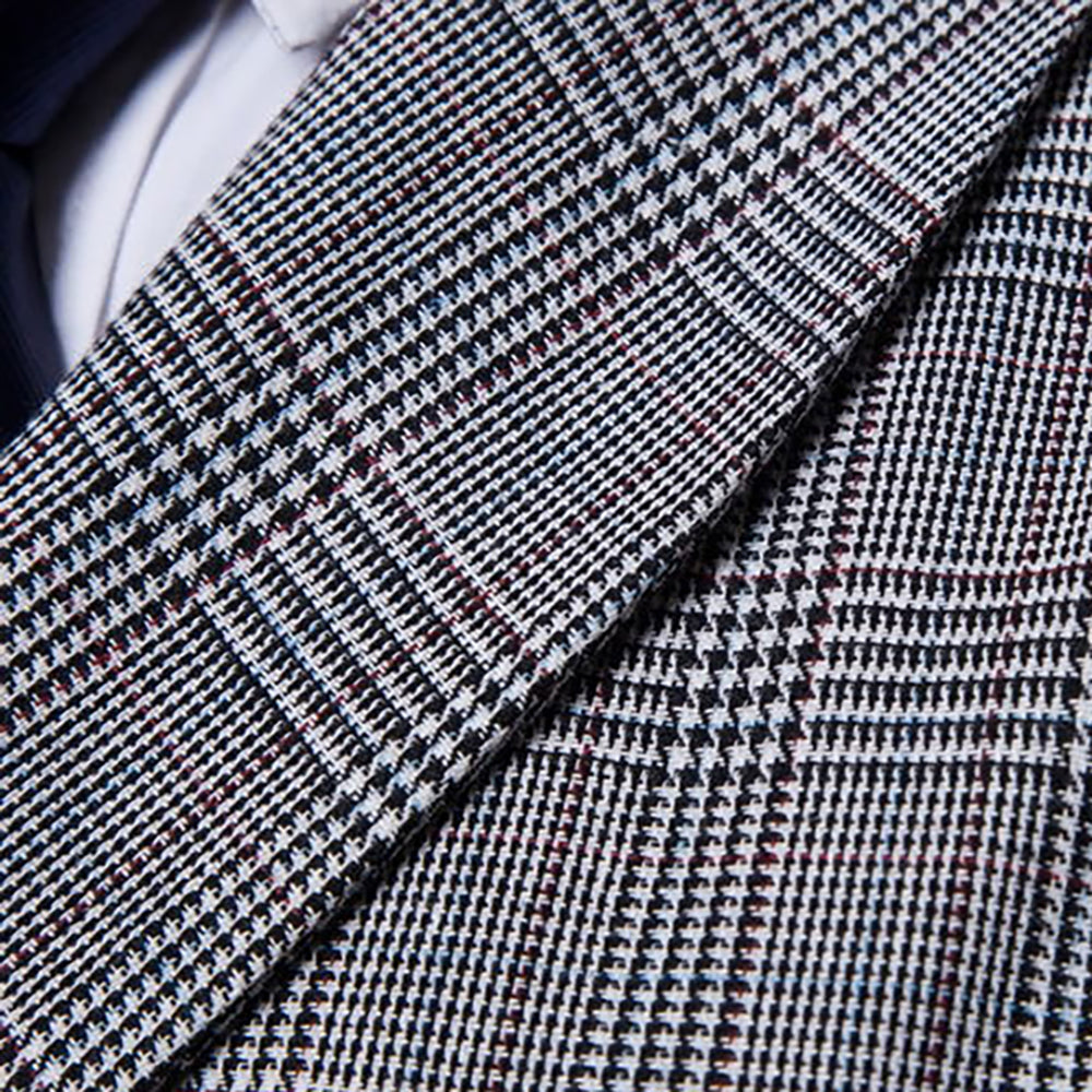 Men's Shawl Collar Houndstooth Retro Notch Lapel Formal Double Breasted Waistcoat