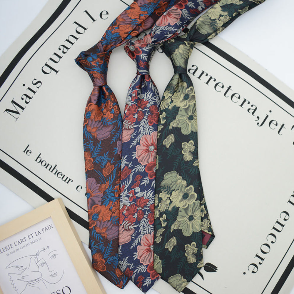 Silk Vintage Style Floral Necktie