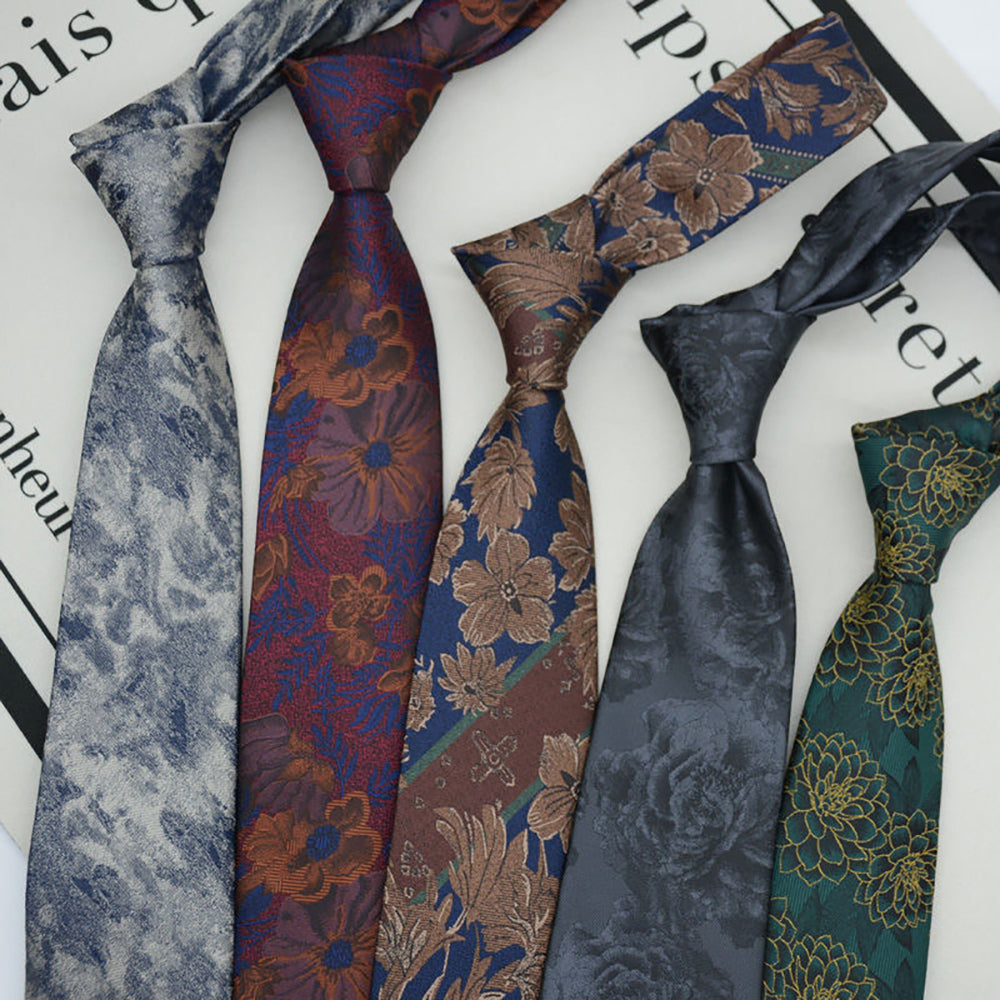 Silk Vintage Style Floral Necktie
