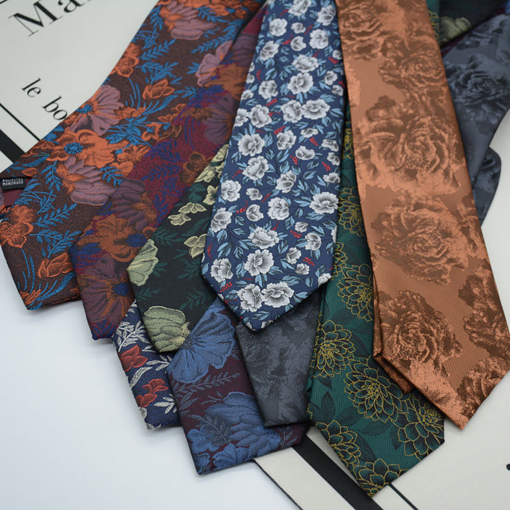 Silk Vintage Style Floral Necktie