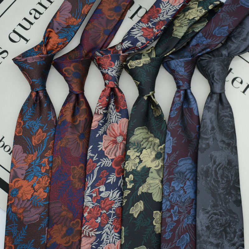 Silk Vintage Style Floral Necktie