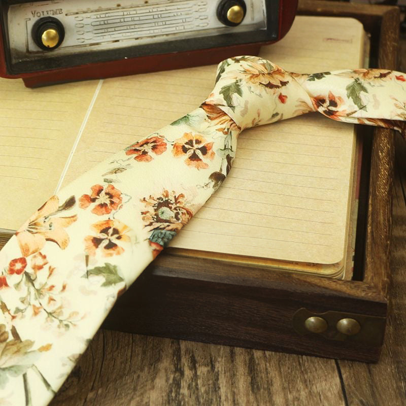 Men's Vintage Style Fashion Floral Necktie