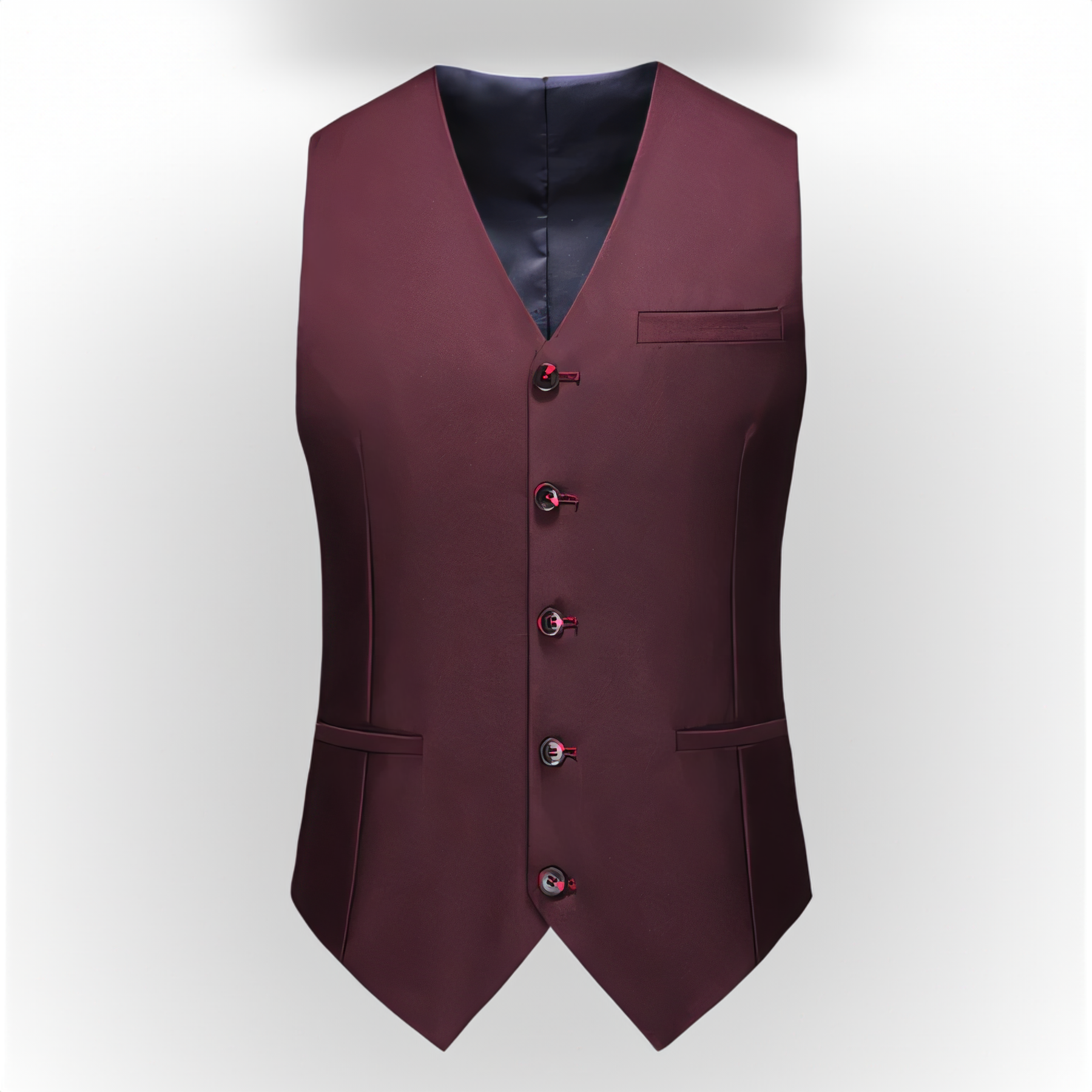Men's 3 Pieces Suit Slim Fit Peak Lapel Burgundy Wedding Tuxedo