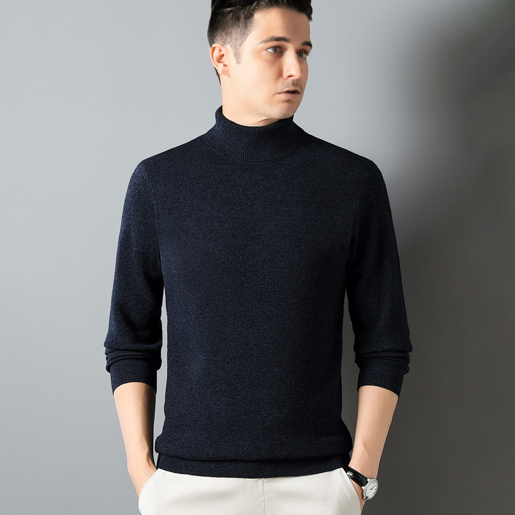 Men's Classic Wool Cashmere Soft Turtleneck Sweater
