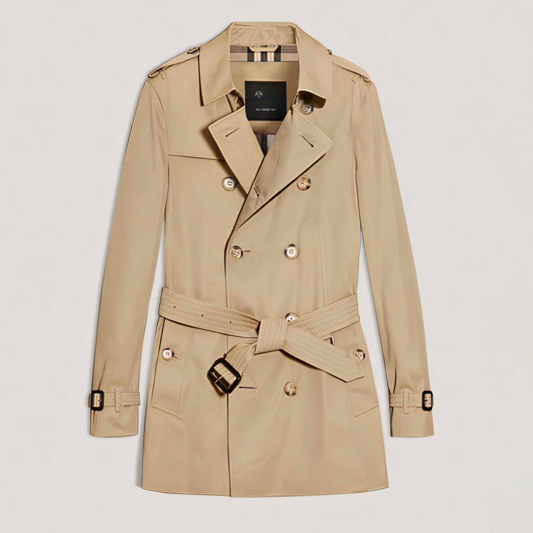 Men's Double Breasted Belted Trench Coat