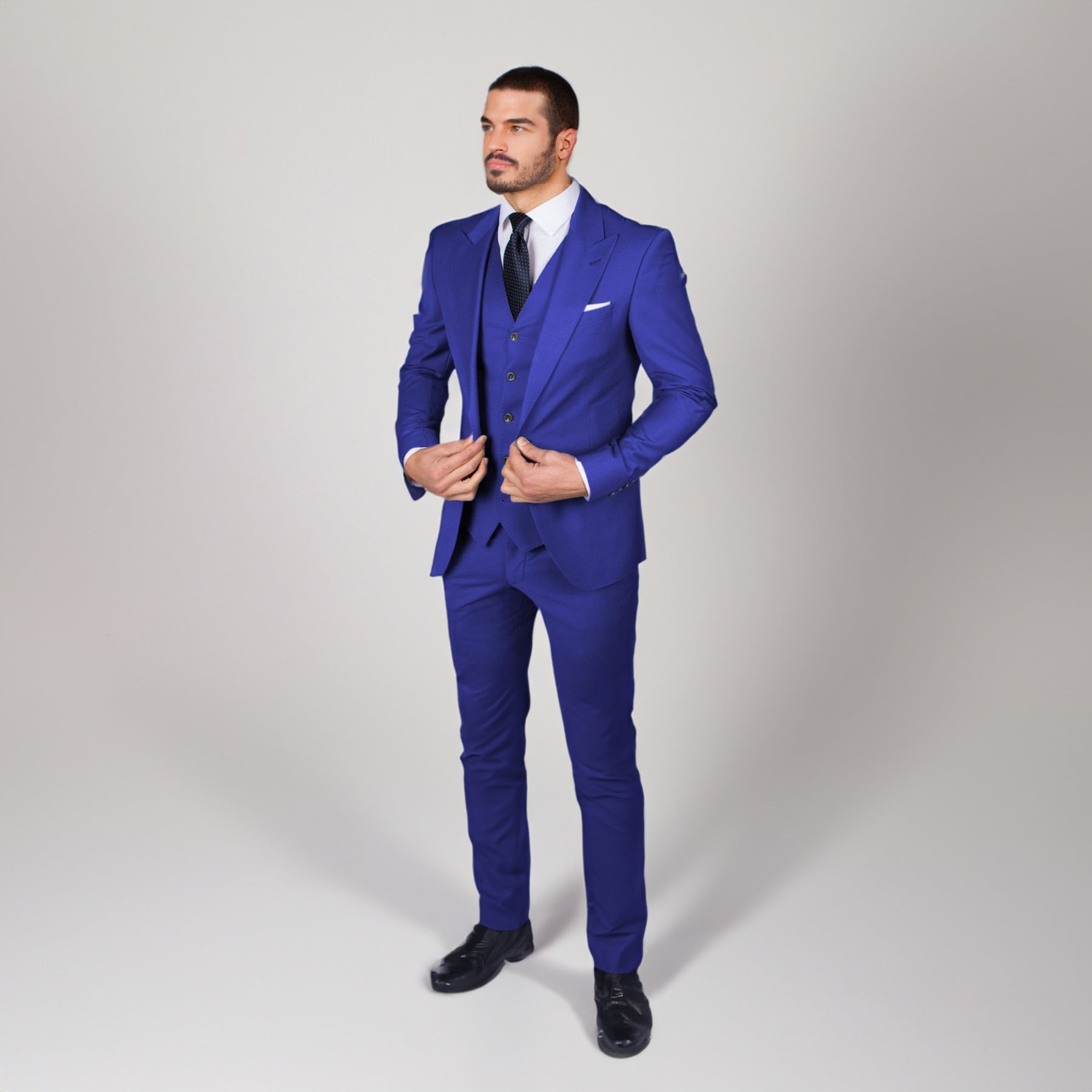 Business Men's 3 Pieces Mens Suit Peak Lapel Solid Tuxedos