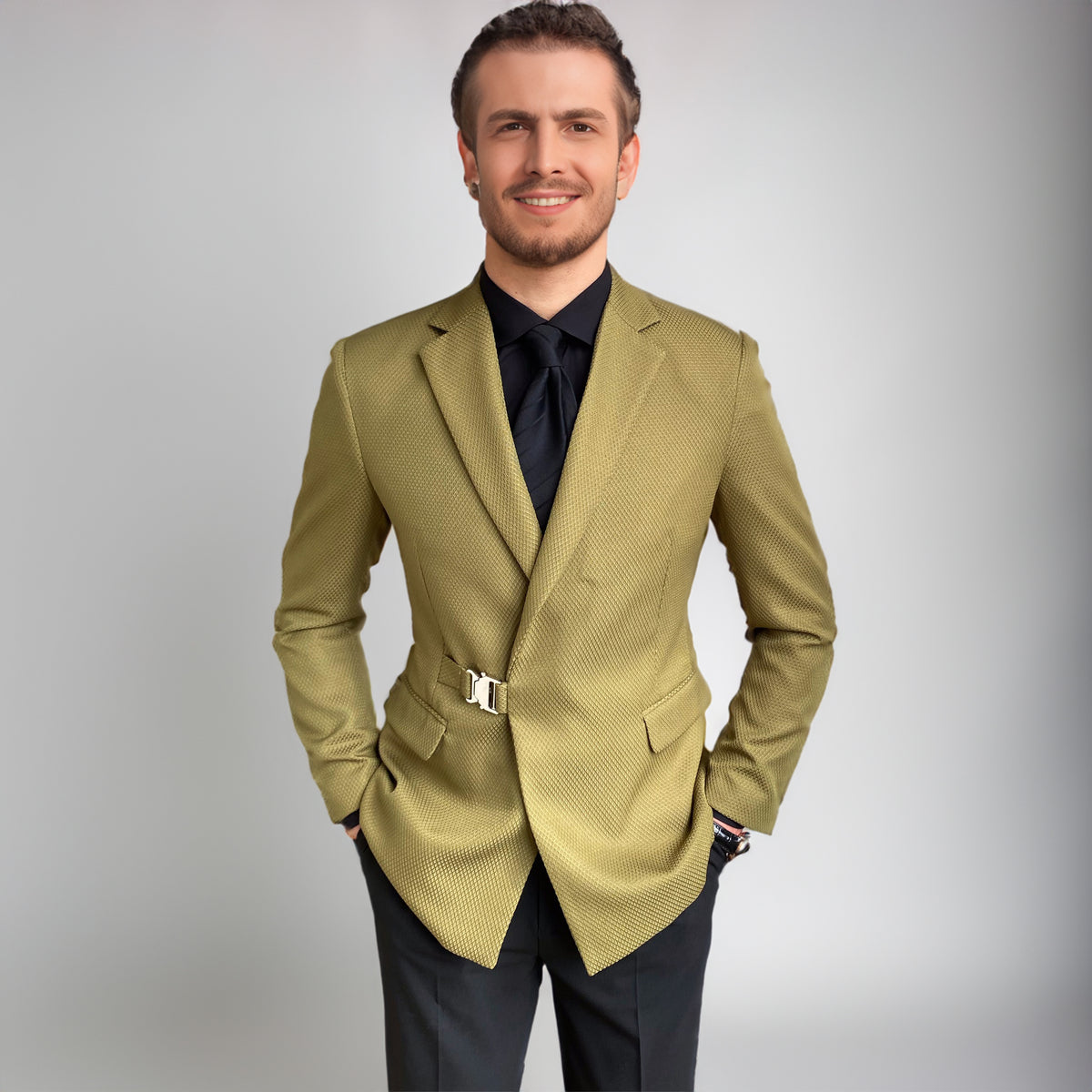 Casual Business Men's Suit Regular Fit Blazer Notched Lapel Tuxedo