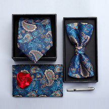 Men's High Quality Paisley Accessories 6-piece set 5 color Tie sweetearing GoldBlue Tuxedos, Formalwear, Wedding suits, Business suits, Slim-fit suits, Classic suits, Black-tie attire, Dinner jackets, Prom suits