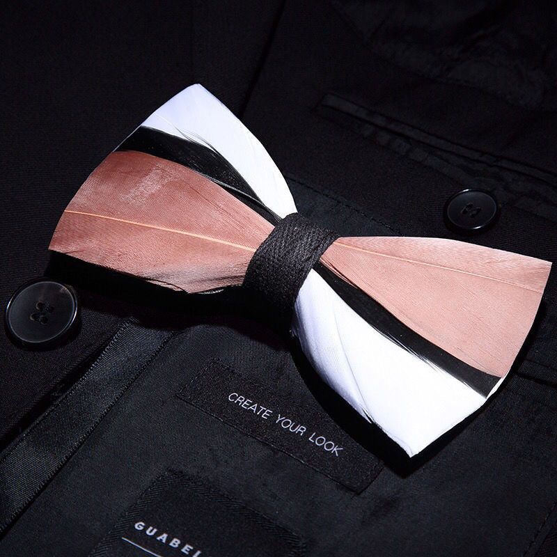Handmade Natural Feather Bow Tie White and Pink 3 Style Tie sweetearing Tuxedos, Formalwear, Wedding suits, Business suits, Slim-fit suits, Classic suits, Black-tie attire, Dinner jackets, Prom suits