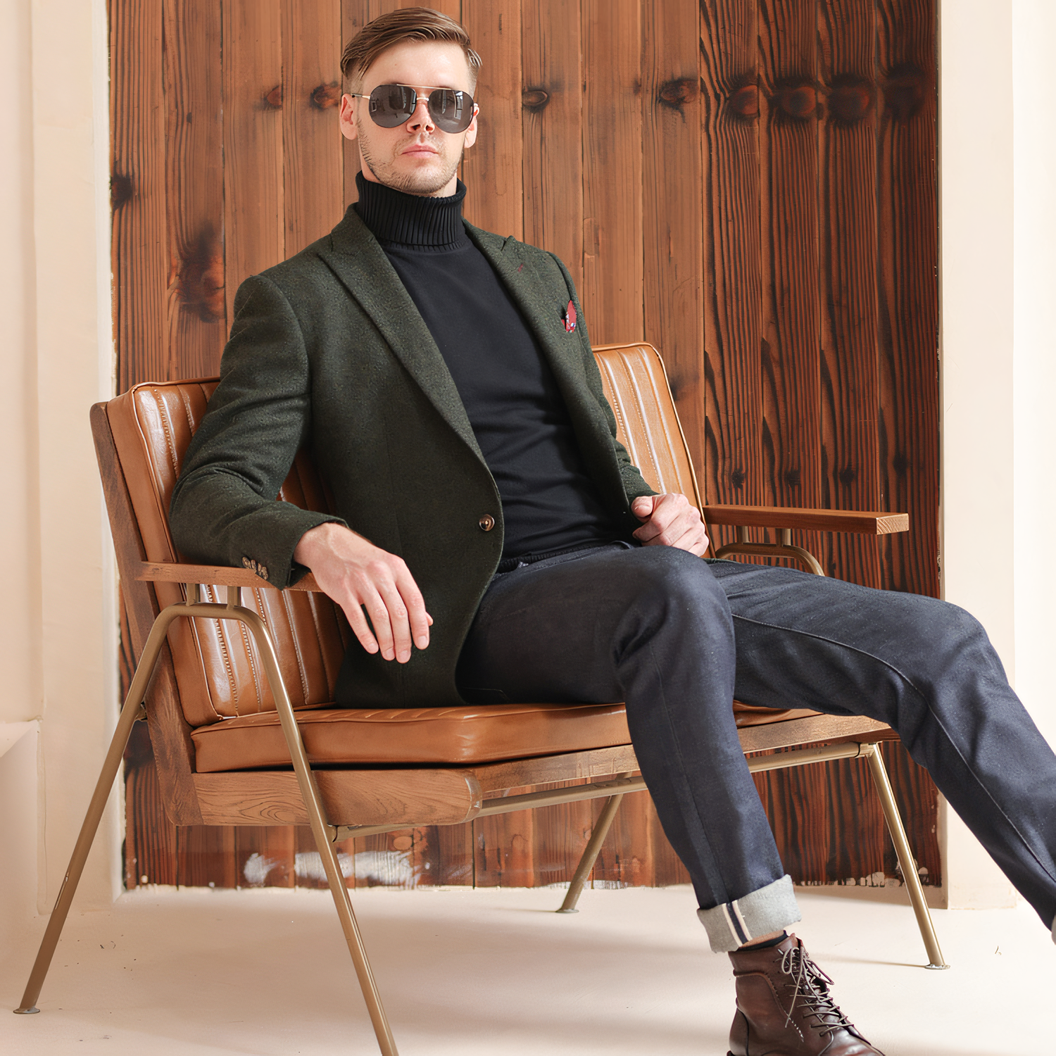 Elevate Your Style: Perfect Pairings of Men's Blazer Jackets and Turtleneck Sweaters