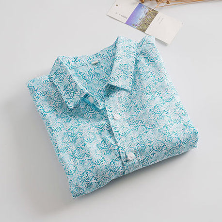 Men's Vacation Style Pattern Linen Short Sleeves Slub Linen Shirt