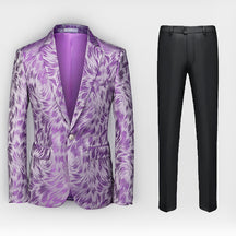 Men's 2 Pieces Textured Print Tuxedo Suit