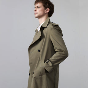 Men's Double Breasted Belted Trench Coat